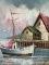 Neuman Signed Fishing Boat Oil On Canvas