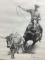 Artist Signed Roping Cattle Sketch