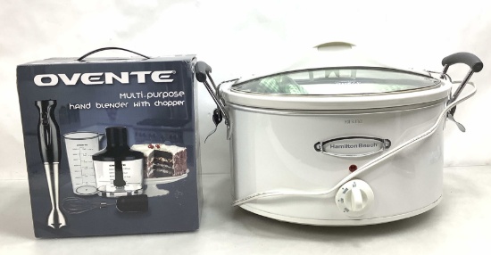 (2pc) Hamilton Beach Crock Pot & Hand Blender