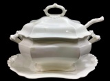 Vintage Ceramic Soup Tureen W/ Ladle & Lid