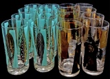 (16pc) Fred Press & Collectors Coins Glasses