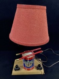(2) Vintage Porcelain, Wood Table Lamps