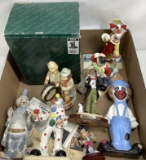 River Shore, J.J Jones & Assorted Clown Figurines