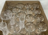 (26pc) Martini Glass Set & Glass Flutes