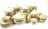 (16pc) Vintage Assorted Pottery Jars, Saucers, Cup