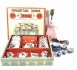 Vintage Cragstan China Tea Set, Pink Lady Lamp