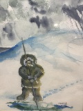 Trabough (1973) Signed Eskimo Watercolor