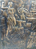 Signed 1976 The Blacksmith Copper Art Relief