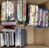(50) Assorted Movie DVDs, Blu-Ray's & Music CDs