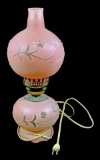 Vintage Satin Glass Electric Parlor Lamp