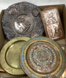 Hammered Copper Pictures & Aztec Plate