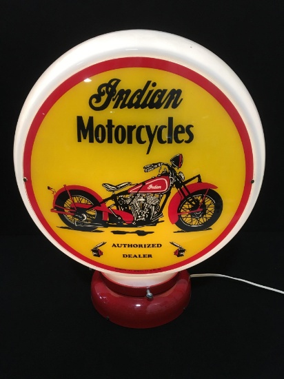 Indian Motorcycles Branded Glass Globe Sign
