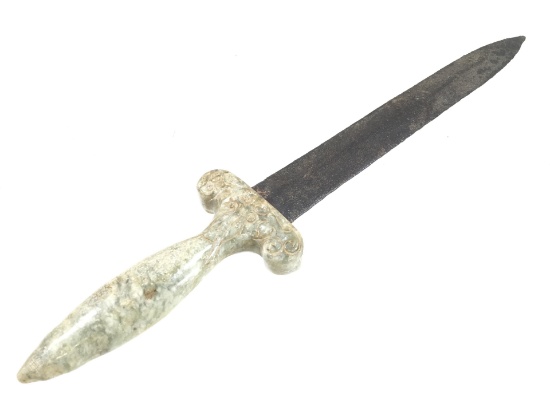 Fixed Blade Dagger W/ Stone Carved Handle