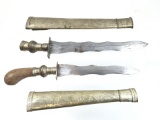 (2) Vintage Malaysian Kris Daggers & Sheaths