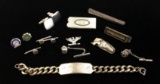 Sterling & Silver Tie Clips, Cuff Links, Pins