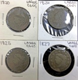 (4) U. S. Coronet Head Large Cents