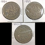 (3) U. S. Morgan Silver Dollars