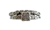 18k White Gold & Diamond Wedding Band Set