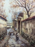 Arthur Sarkissian Signed Village Path Oil Canvas