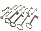 (13) Assorted Antique Cast Iron Skeleton Keys