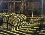 Brian Thayne (20th. C.)  “barn Interior” Painting