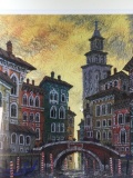 Anatole Krasnyansky Venice Yellow Sunset Serigraph