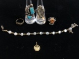 (4) Sterling Silver Rings, & Bracelet