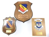 (3) Vtg Wall Plaques From Lt Col Edward Hillding