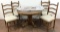 Chippendale Style Oak Table & 4 Ladderback Chairs