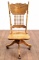 Antique Carved Oak Swivel Desk Chair