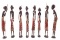 (8pc) Wooden Carved, Beaded Maasai Figures