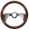 Custom Grain Wood Style, Chrome Steering Wheel