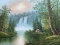 Martin Signed Waterfall Cottage Oil On Canvas
