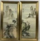 (2pc) Chinese Prints On Silk Panel Framed Art