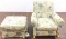 Floral Upholstered Rocking Chair With Ottoman
