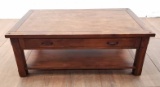 Traditional Oak Coffee Table With Single Drawer