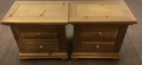 Pair Of Broyhill Designer Maple Wood Nightstands