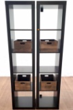 (2) Contemporary Style Bookcases W/ Crates