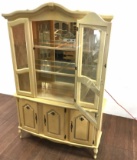 Vintage Queen Anne Style Lit China Cabinet