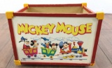 Vintage Walt Disney Mickey Mouse Rolling Toy Box