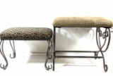 Pair Of Traditional Stools, Cheetah Print