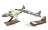 (2pc) Vintage Military Airplane Desk Models