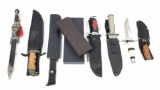 (9pc) Assortment Of Knives & Sheaths