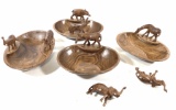(4pc) Wooden Carved Animal Tribal Bowls