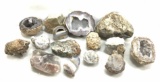 (14pc) Geodes & Assorted Quartz Rock Specimens