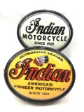 (2pc) Indian Motorcycle Plastic Light Up Signs