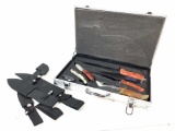 Assorted Knives, Sheaths, Case
