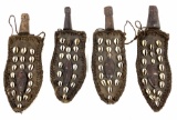 (4pc) Cowrie Shell Sheaths & Congo Knives, Swords