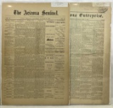 (2pc) 1881 & 1878 Az Newspaper Headlines