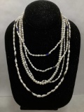 (4pc) 14k Gold On Pearls Necklaces